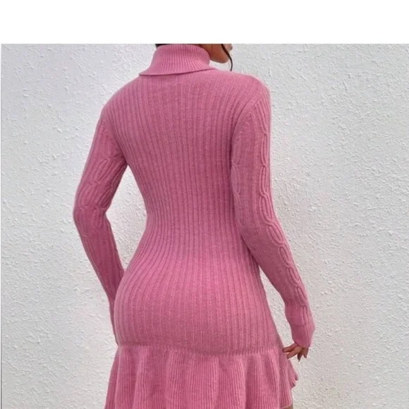 Shein L Pink Sweater Dress 0014 - Picture 4 of 9